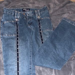 vintage low rise jeans with rhinestone